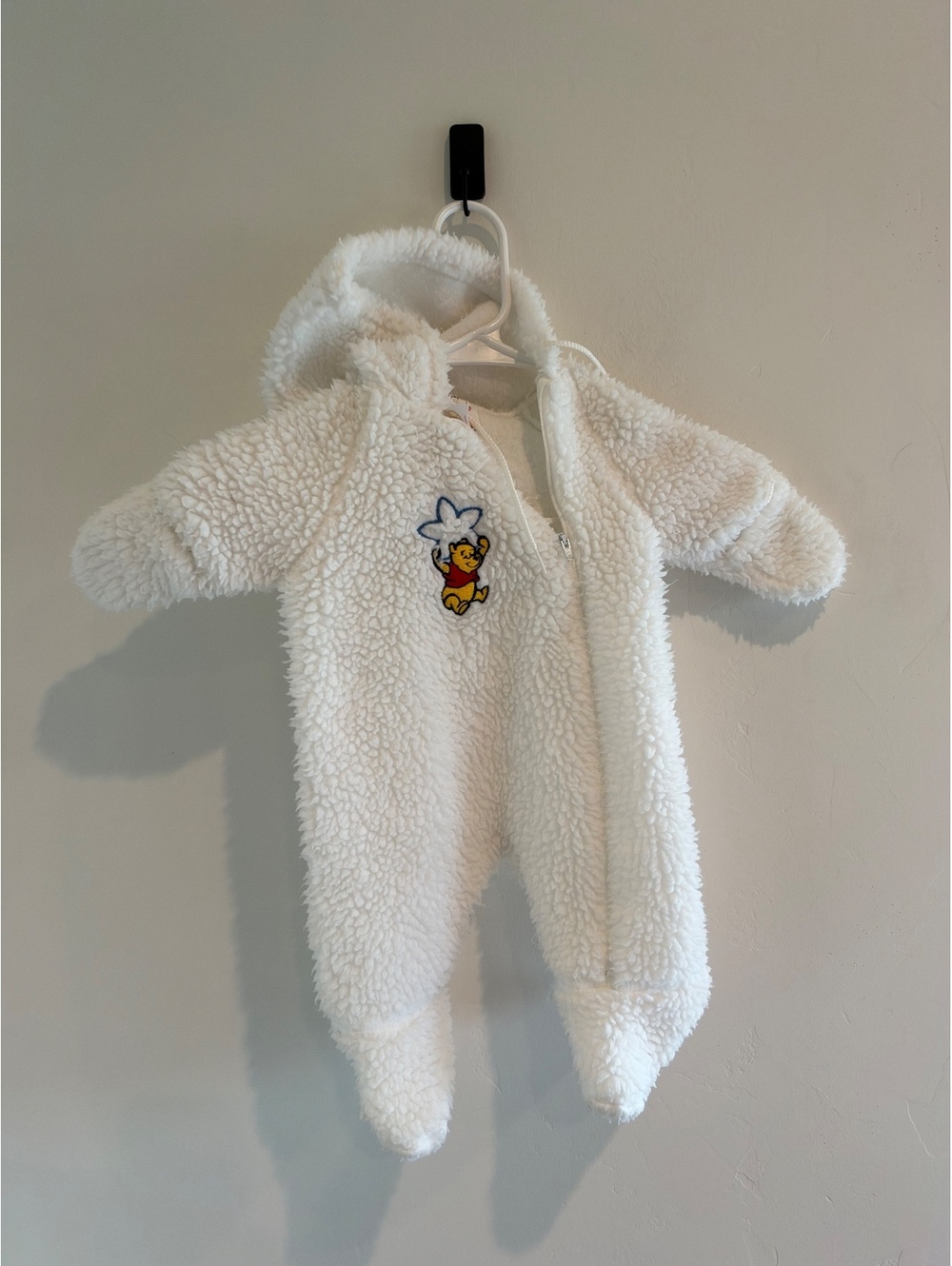 Vintage Disney Winnie the Pooh  Fleece Baby Bunting Snowsuit Newborn Made in USA